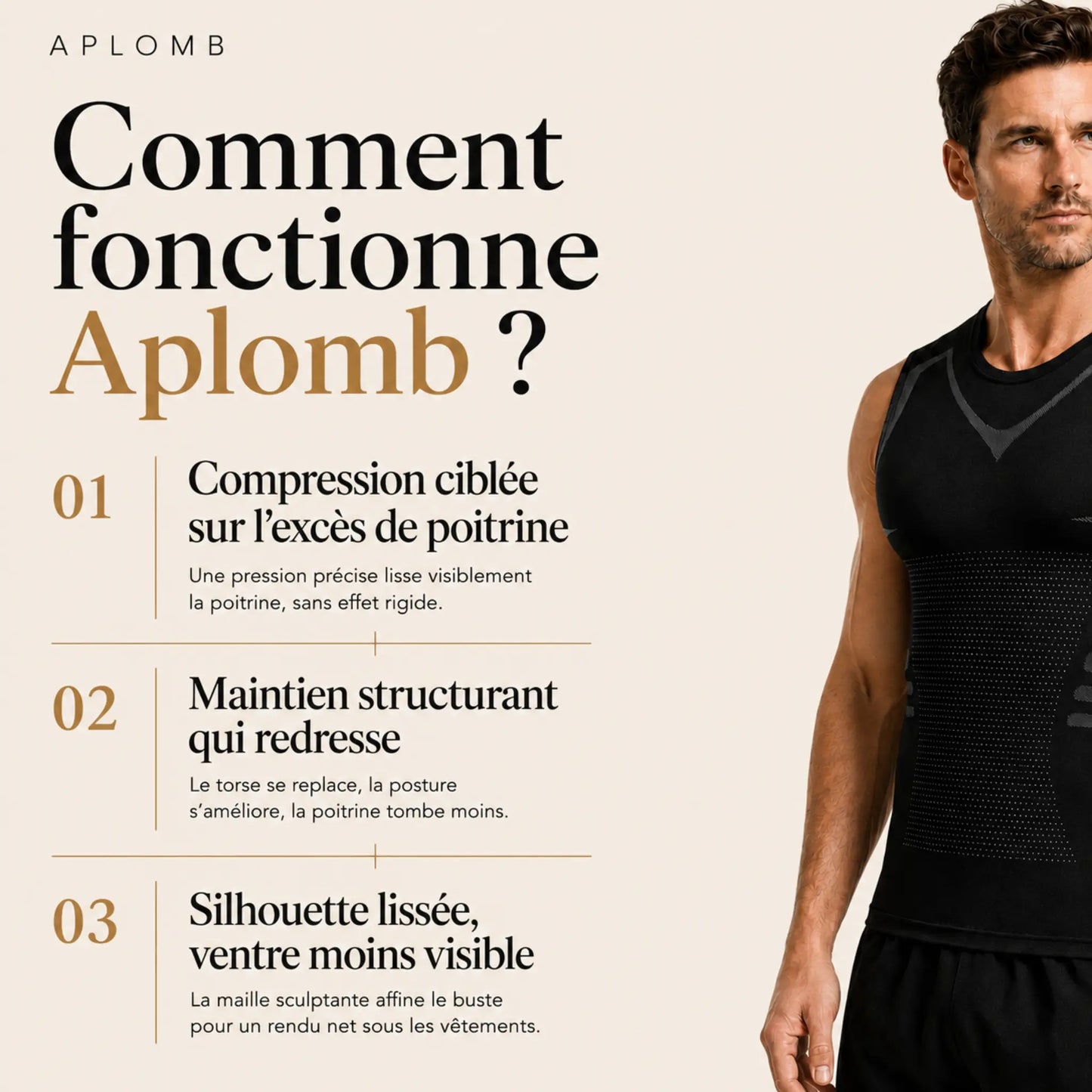 APLOMB™ | Débardeur de compression pectorale