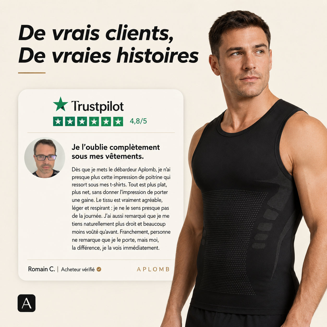 APLOMB™ | Débardeur de compression pectorale