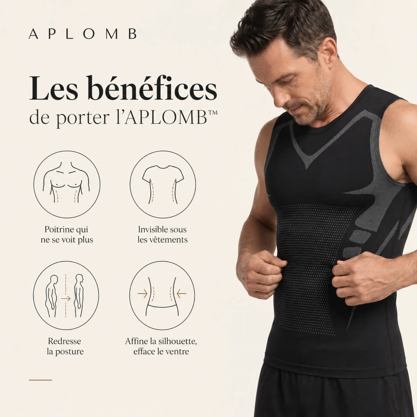 APLOMB™ | Débardeur de compression pectorale